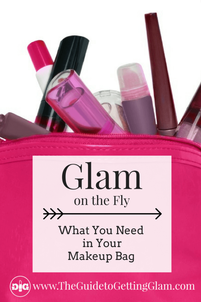 Makeup Bag Must Haves Part 1- Glam on the Fly. Click to find out what makeup basic makeup essentials you need to carry in your makeup bag.